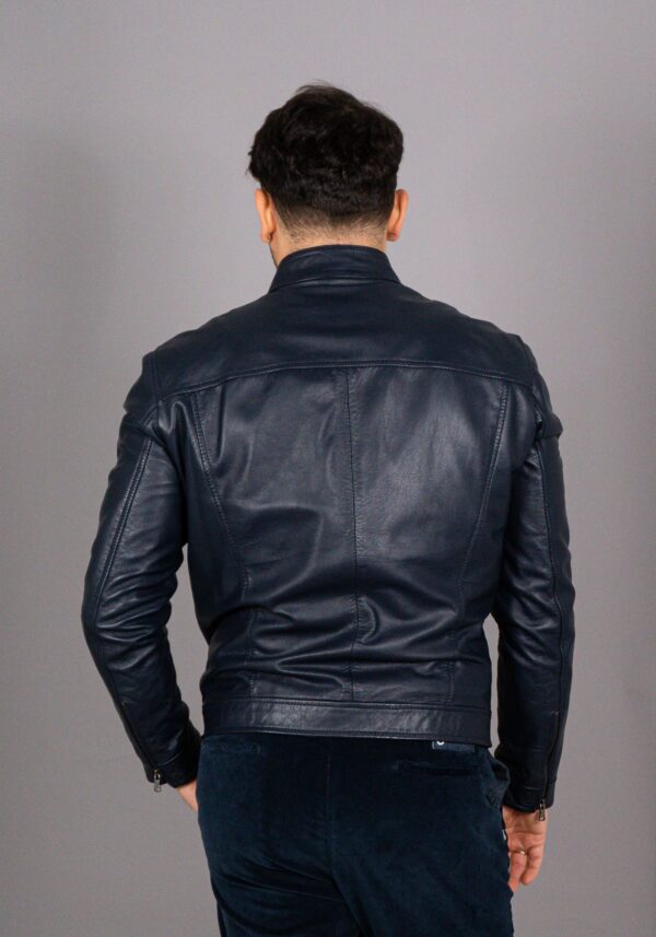 Giacca biker non imbottita blu