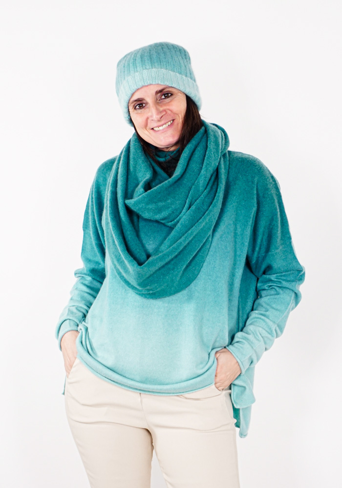Sciarpa da donna ad anello, calda maglia grossa, grande e