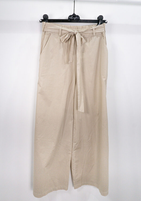 Pantalone palazzo in popeline di cotone conchiglia