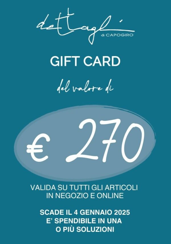 Gift card valore €270