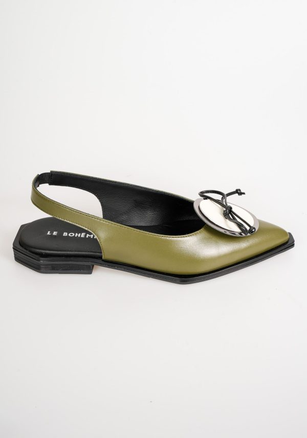 ballerine sabot cerchio colore oliva