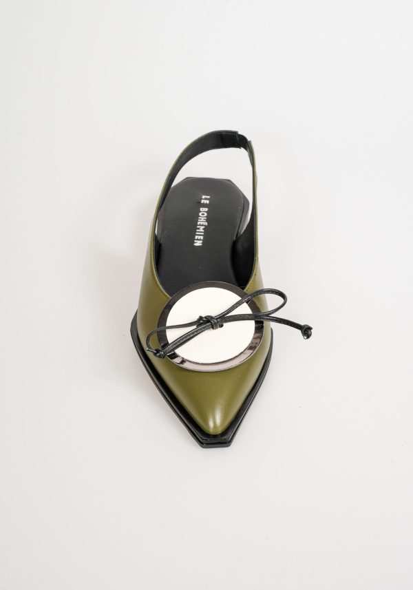 ballerine sabot cerchio colore oliva