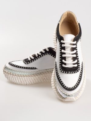 Sneaker leather upper colore nero-1