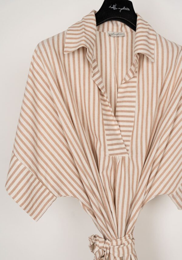 abito capri beige righe
