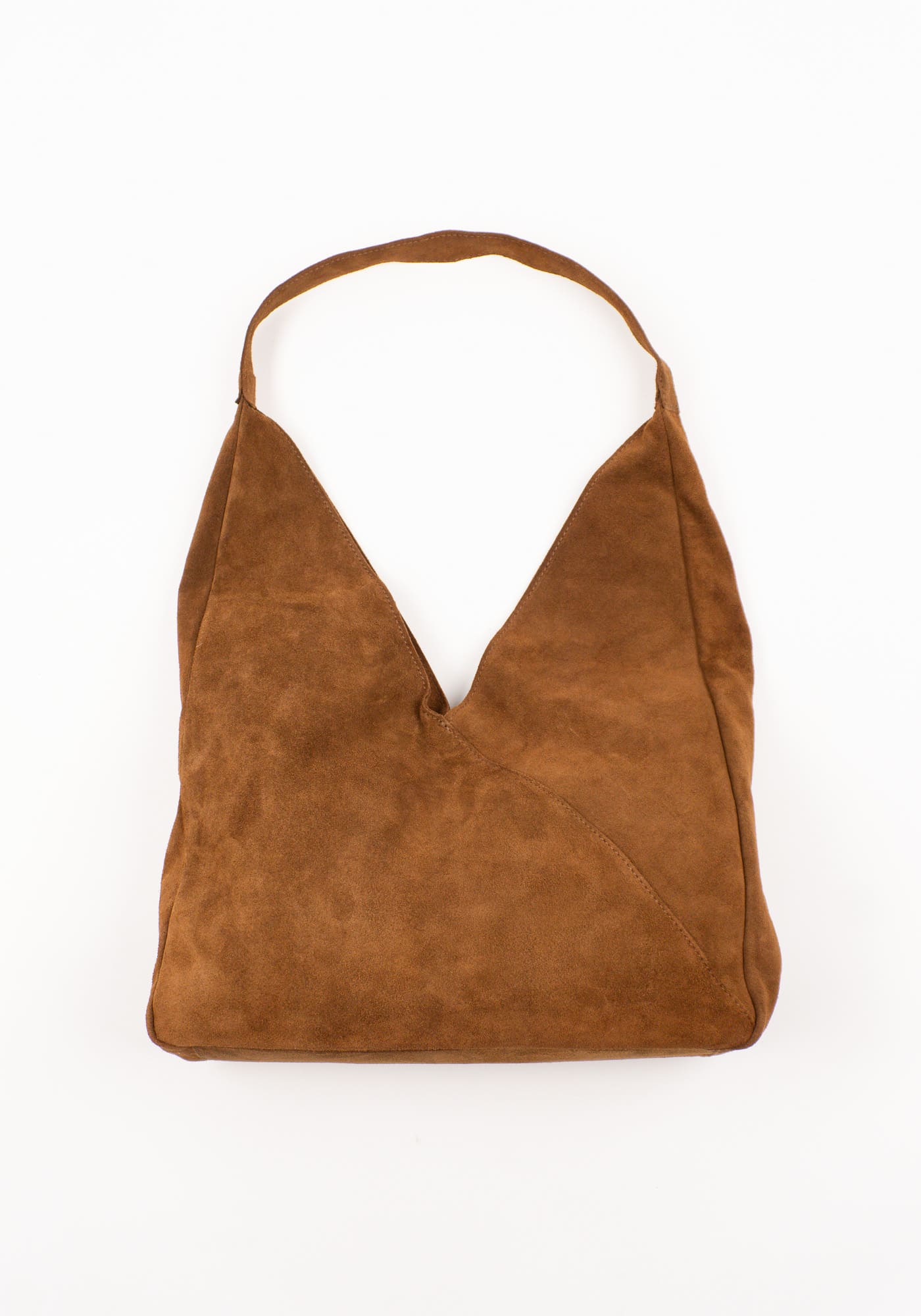 borsa shopper scamosciata colore castagna