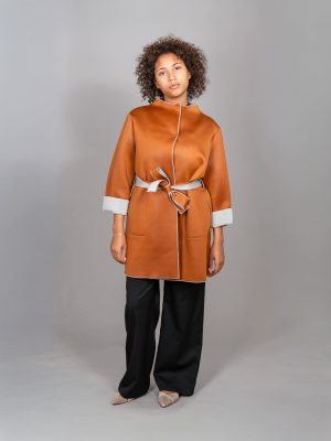 cappotto calla laccio colore ruggine 2