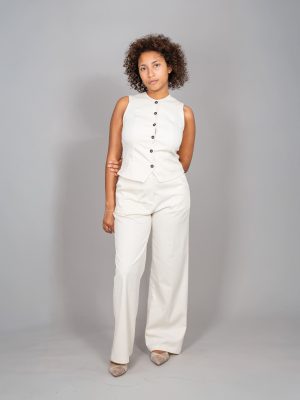 pantalone linea otto colore bianco