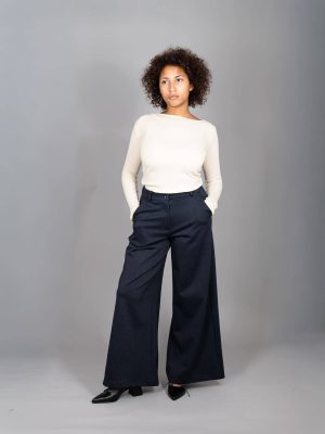 pantalone palazzo punto milano colore blu