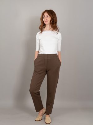 pantalone slim calla colore cacao