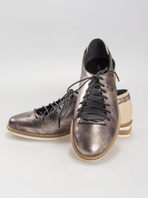 francesina bowling stringata colore titanio