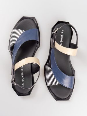 sandalo banda laterale colore jeans-4