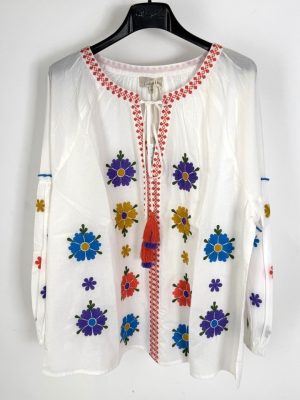 Camicia Bharat ricamo Flowers