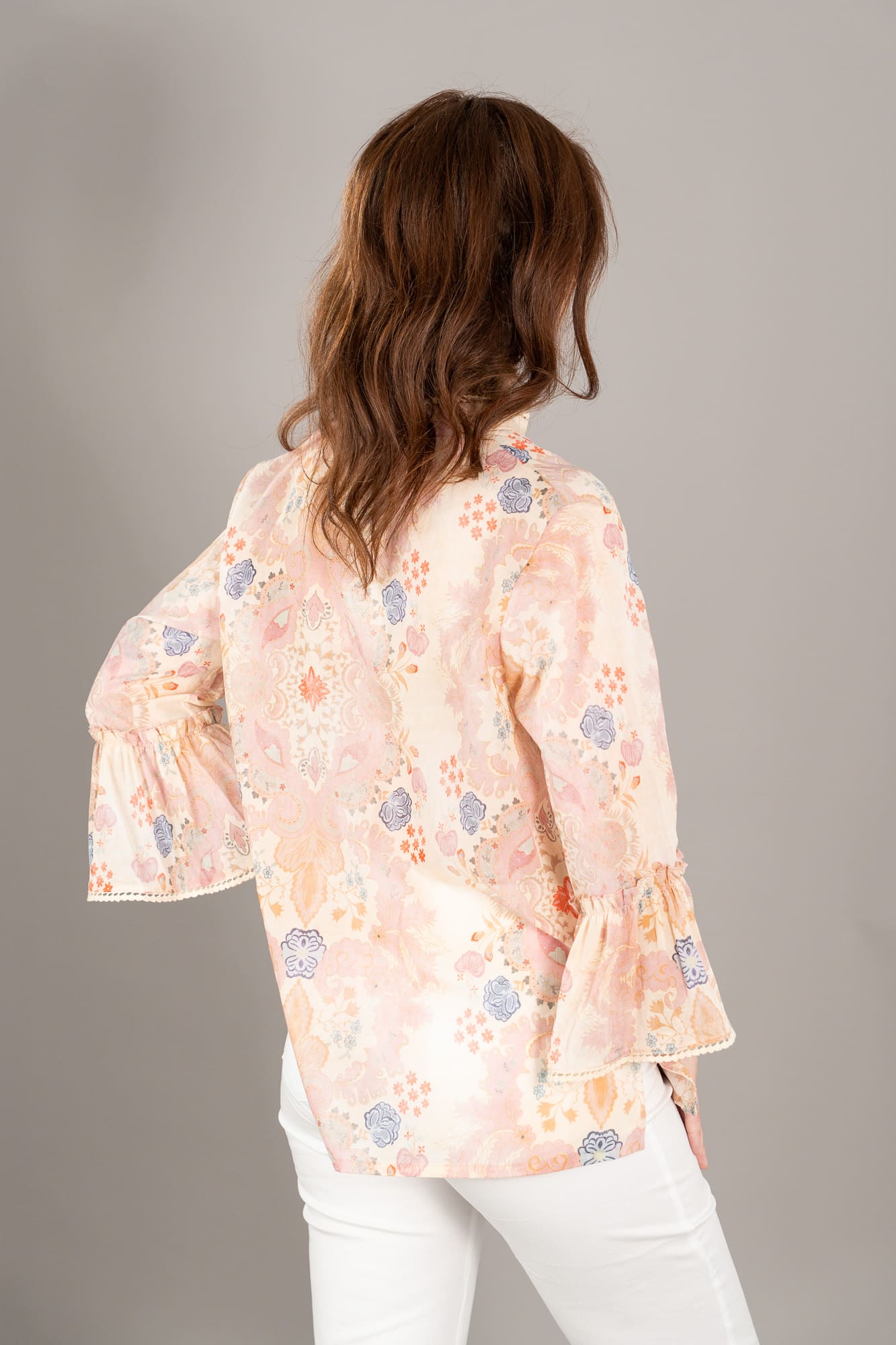 Camicia coreana romantica fantasia colore blush retro