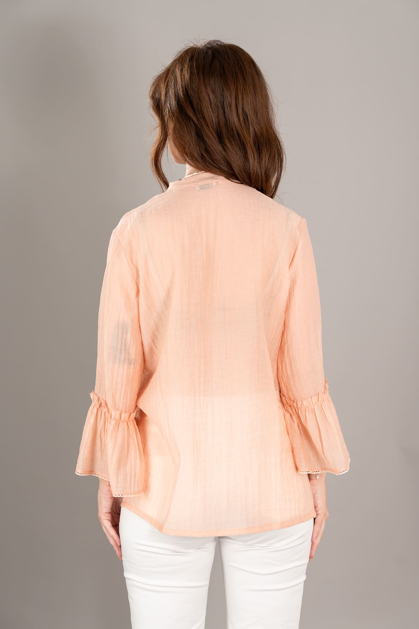 Camicia coreana romantica goffrata colore cipria retro Camicia coreana romantica goffrata colore cipria retro