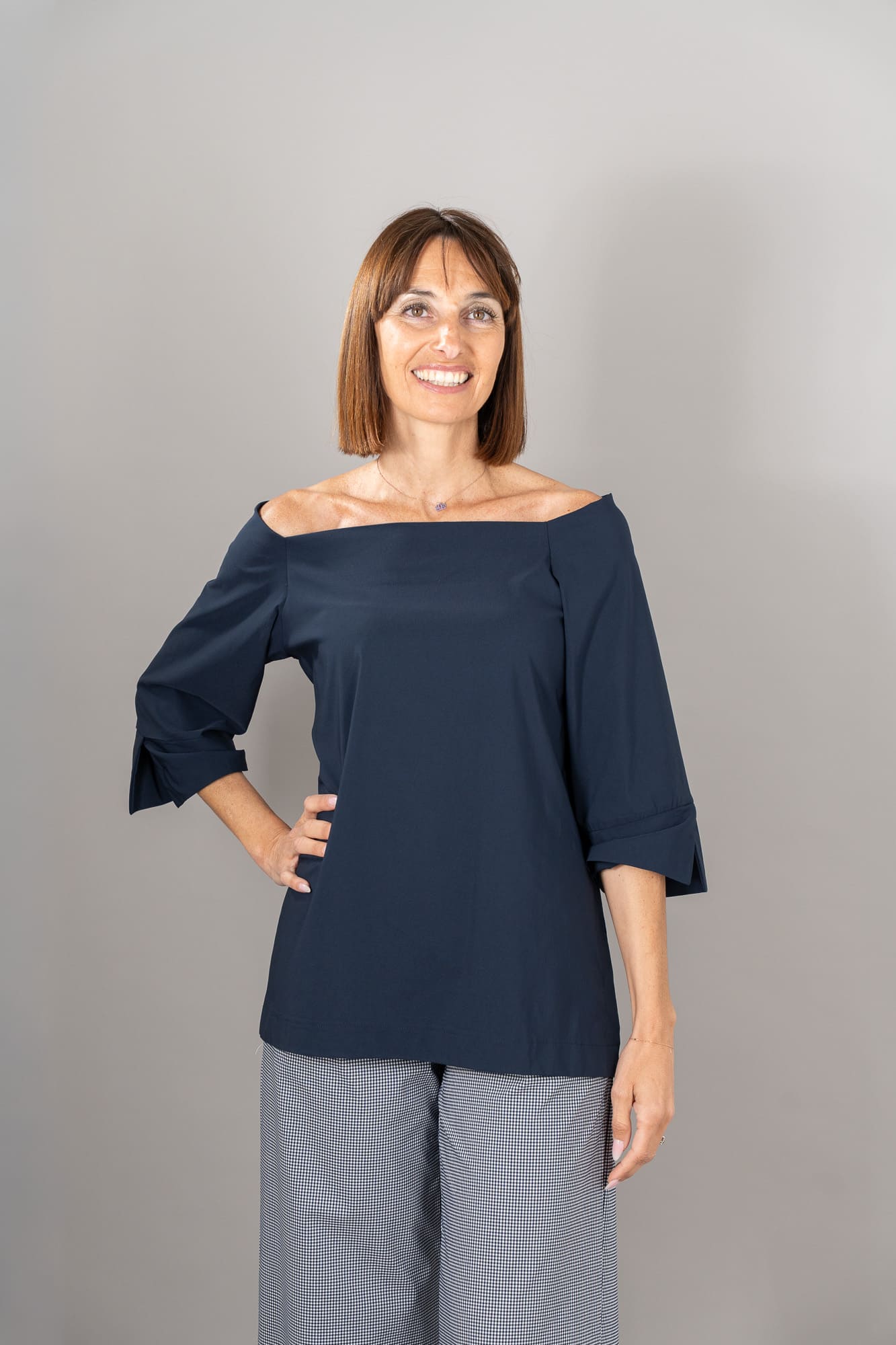 top flora collo barchetta unito colore blu-3 top flora collo barchetta unito colore blu-3