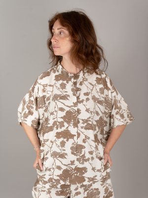 Camicia over Amalfi fantasia colore marrone
